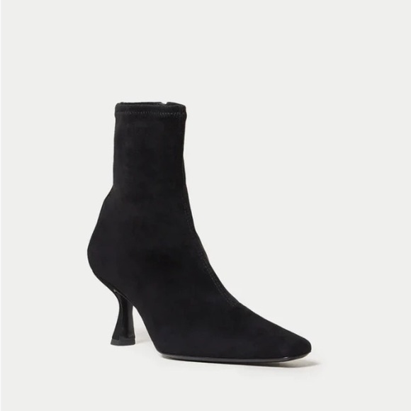 EUC, Loeffler Randall Thandy Black Suede Curved Heel Booties, Size 11.5 - Picture 2 of 16
